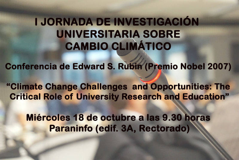 El próximo 18 de octubre, “I Jornada de Investigación Universitaria sobre Cambio Climático”