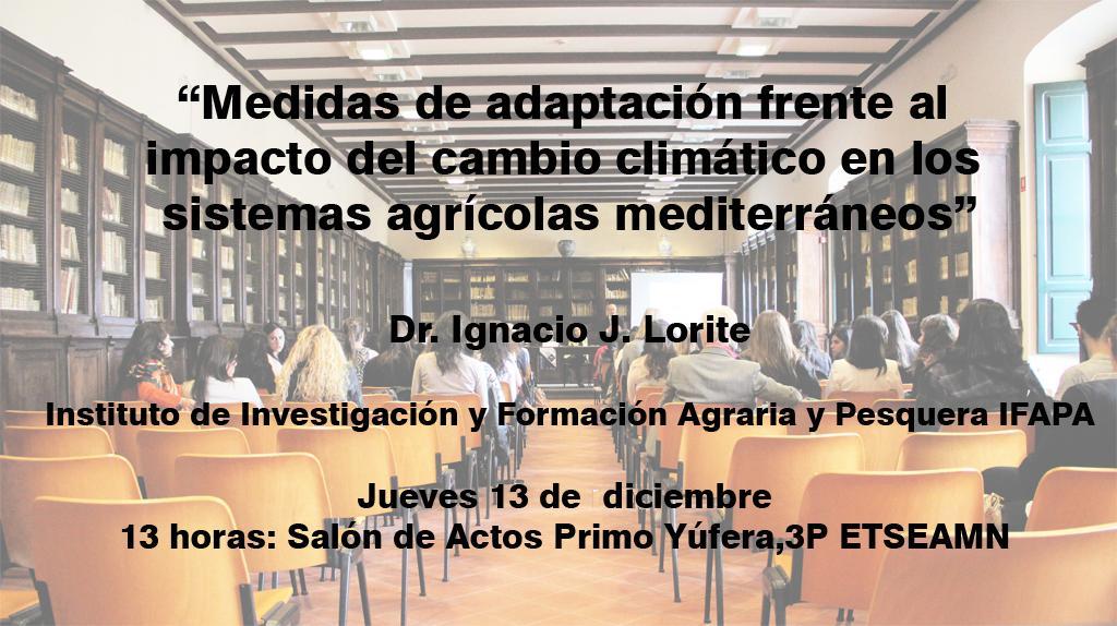 13 de diciembre: conferencia del Dr. Ignacio J. Lorite