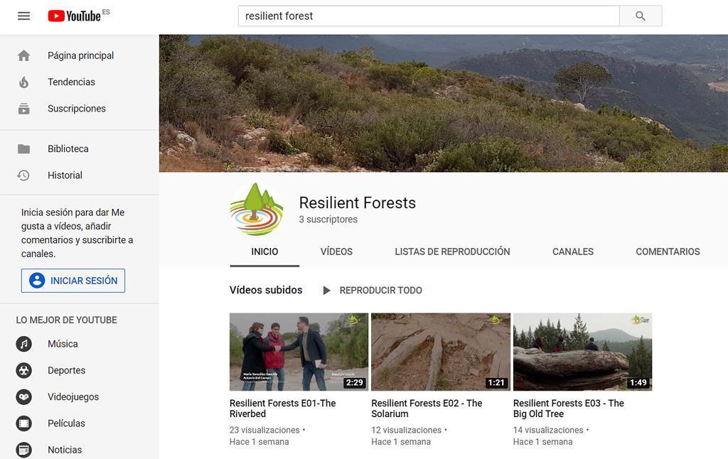 El proyecto LIFE RESILIENT FORESTS estrena canal de YouTube y Twitter