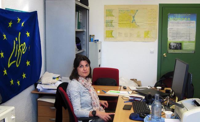 La investigadora María González durante la entrevista