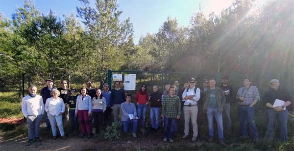 Los integrantes de la red durante la visita a las parcelas experimentales del proyecto LIFE RESILIENT FORESTS