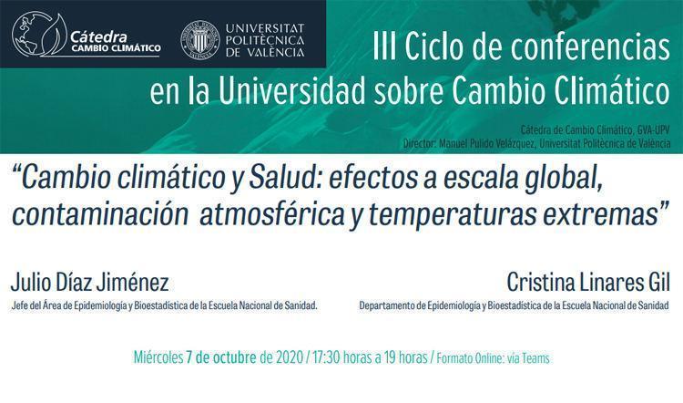 7 de octubre: conferencia online sobre “Cambio Climático y Salud”