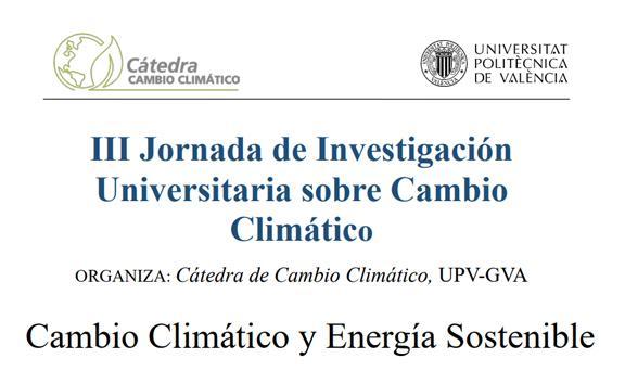 29 de octubre: “III Jornada de Investigación Universitaria sobre Cambio Climático”