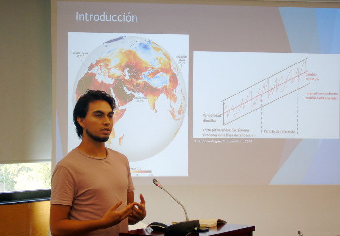 Sergio Andrés Romero explicó su trabajo sobre el análisis de calidad de predicciones meteorológicas subestacionales