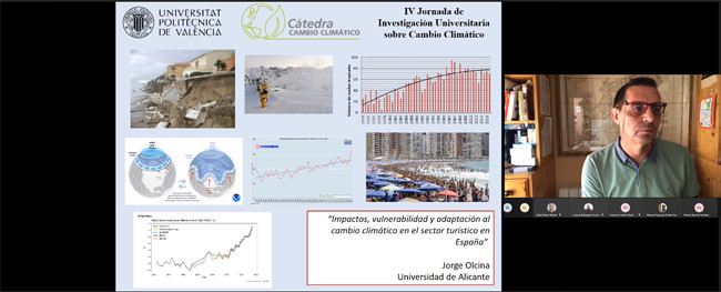 Jorge Olcina fue el encargado de abrir la jornada del viernes con su ponencia sobre “Impactos, vulnerabilidad y adaptación en el sector turístico en España”