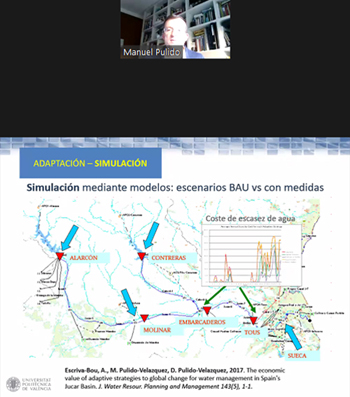 Manuel Pulido explicando los resultados obtenidos en la cuenca del Júcar