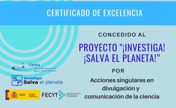 La FECYT reconoce el impacto positivo sobre la ciencia del proyecto “¡Investiga! ¡Salva el Planeta!”