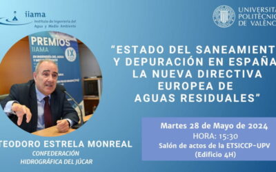 Teodoro Estrela impartirá una conferencia sobre el estado del saneamiento y depuración en España y la nueva Directiva europea de Aguas Residuales